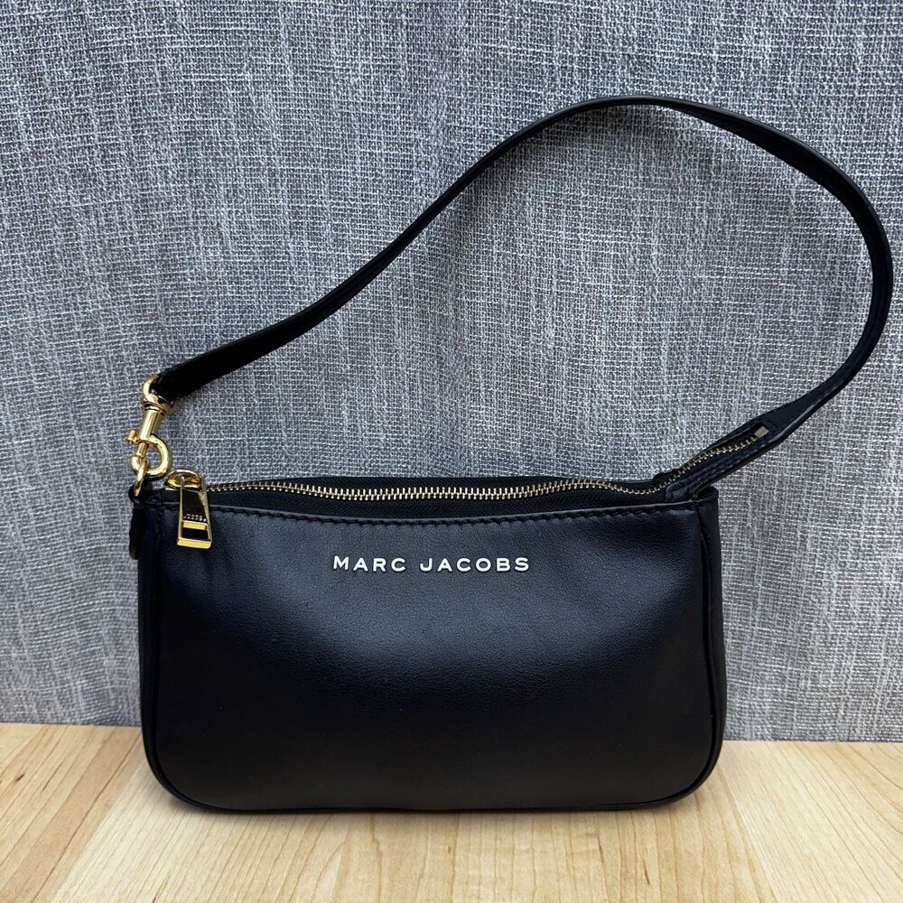Marc Jacobs City Slick Black Leather Shoulder Bag M0015017 Gold hardware